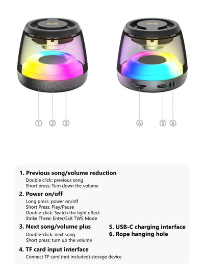 Magnetic Bluetooth Portable Speaker