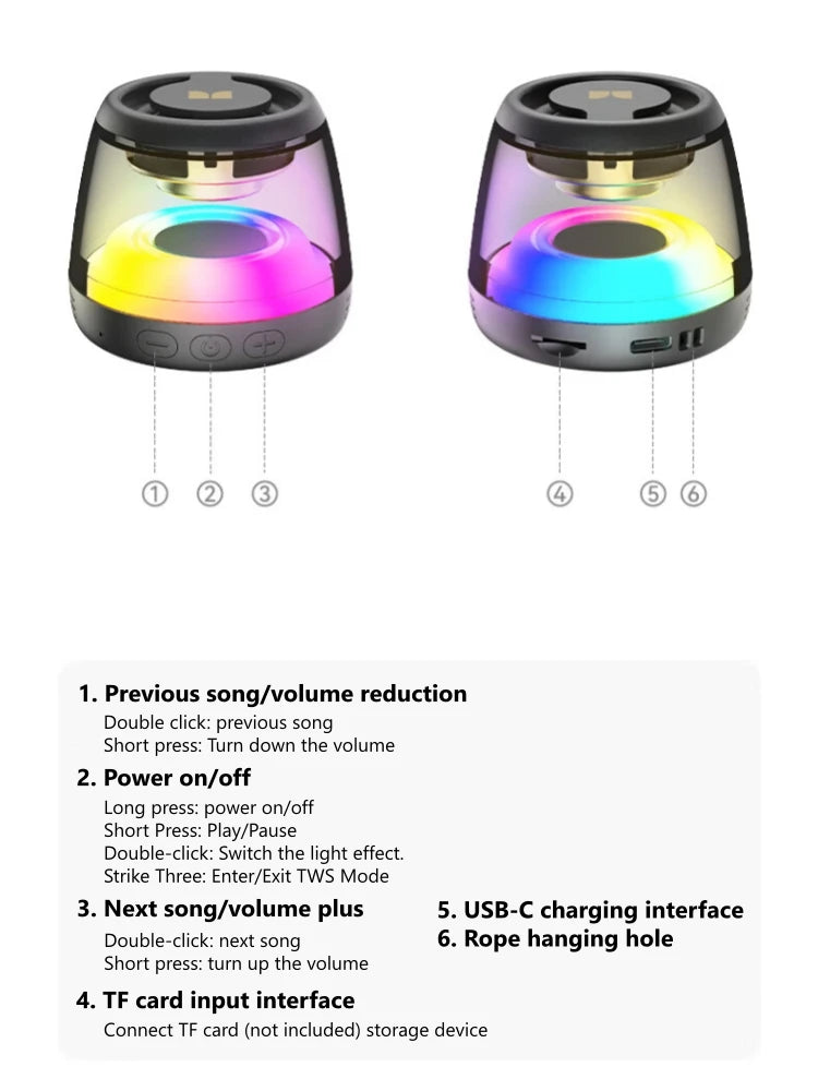 Magnetic Bluetooth Portable Speaker