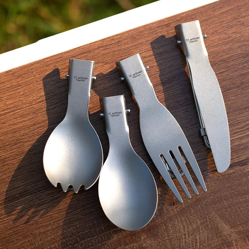 Titanium Foldable Cutlery Set