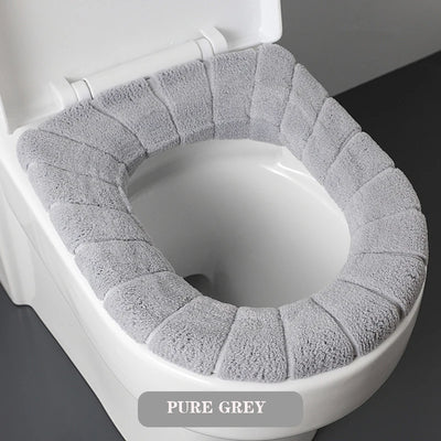 Soft Plush Toilet Seat Cover with Handle – Warm & Reusable