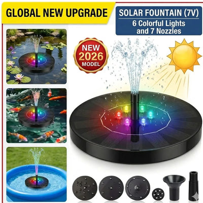 Solar Fountain Pump with LED Lights