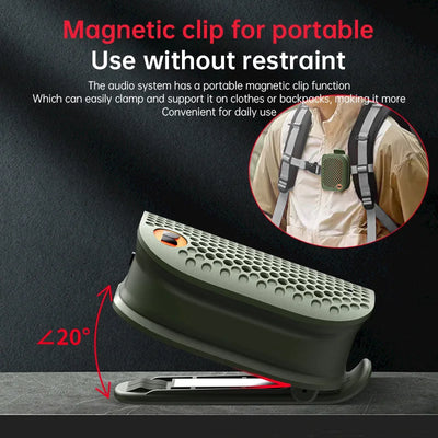 M3 Magnetic Clip-On Wearable Bluetooth 5.4 Speaker