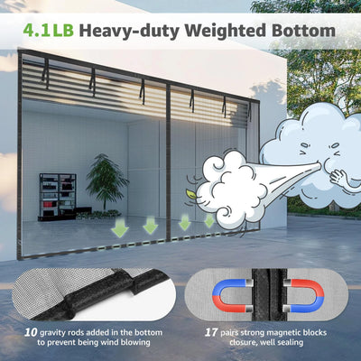 Magnetic Garage Screen Door for 2-Car Garage