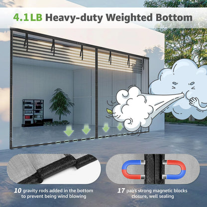 Magnetic Garage Screen Door for 2-Car Garage