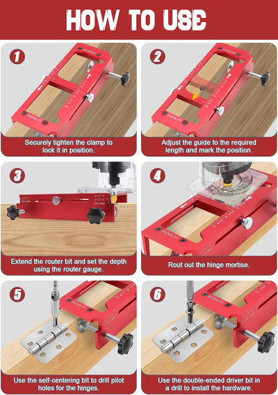 Adjustable Door Hinge Installation Jig Kit