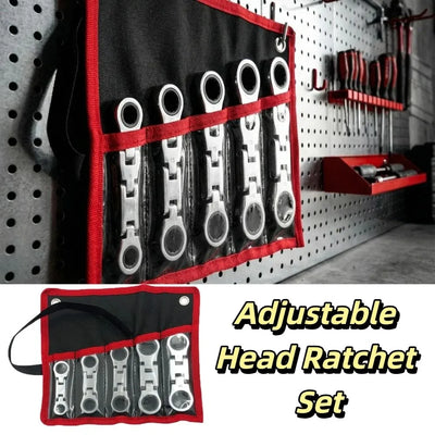 5-Piece Flex-Head Ratcheting Wrench Set (8–19mm)