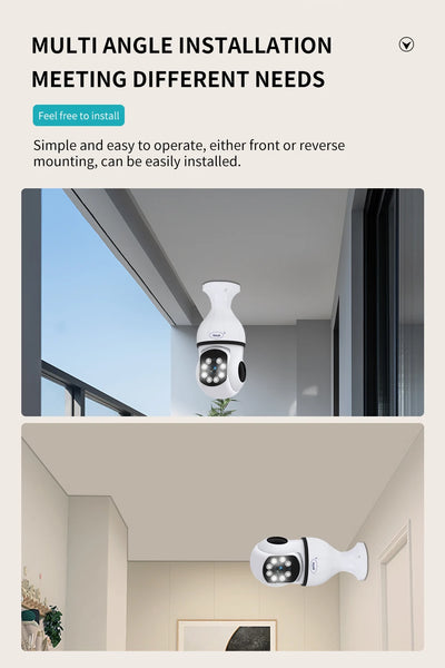 360° E27 WiFi Light Bulb Security Camera