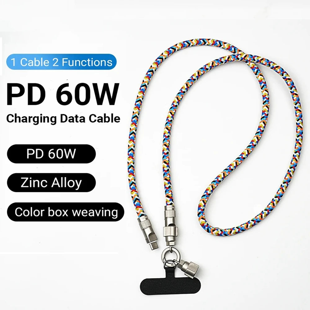 2-in-1 Phone Lanyard & 60W Fast Charging Cable
