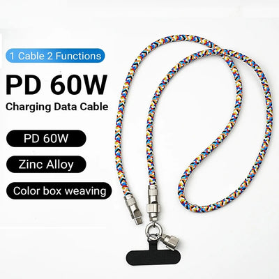 2-in-1 Phone Lanyard & 60W Fast Charging Cable