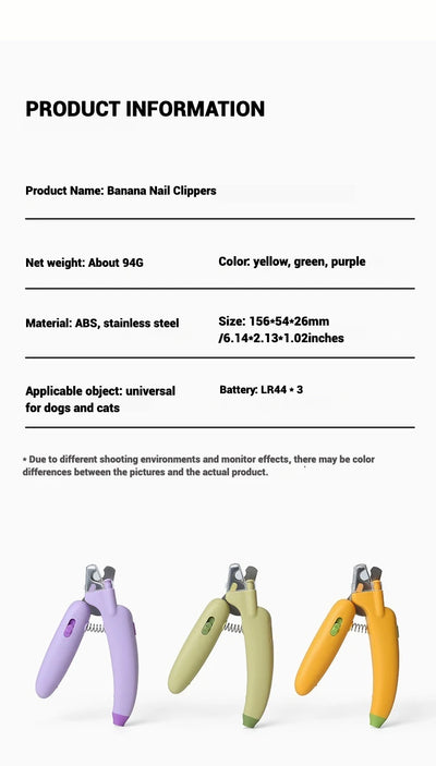 LED Pet Nail Clipper with Safety Guard