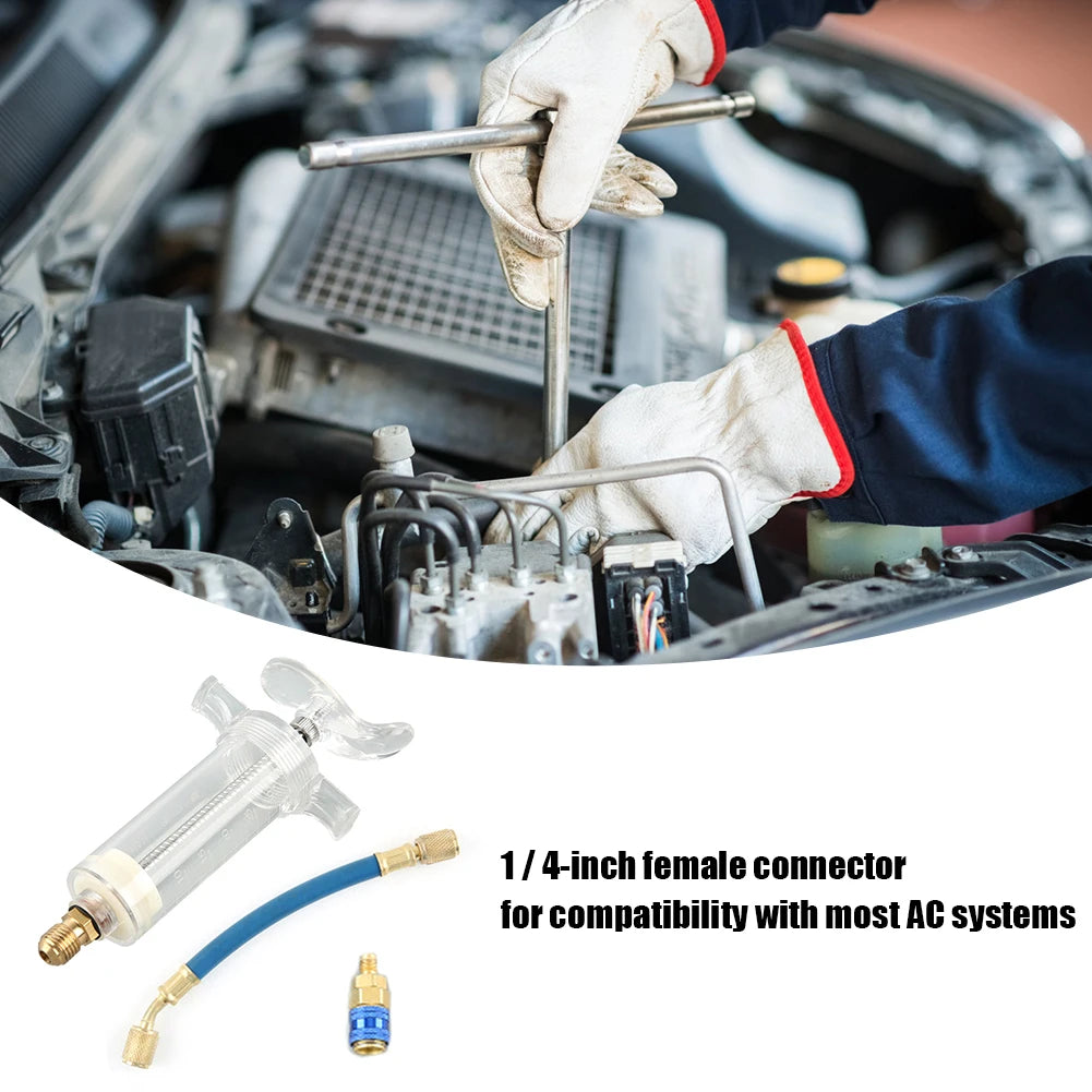 R134A A/C Oil Injector with Quick Coupler