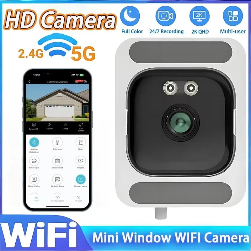 3MP Window WiFi Security Camera with Color Night Vision