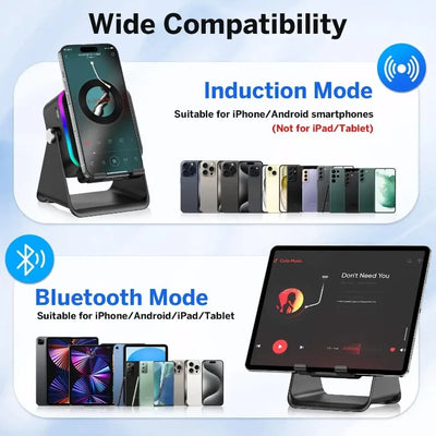 5-in-1 Bluetooth Speaker Phone Stand with RGB Light