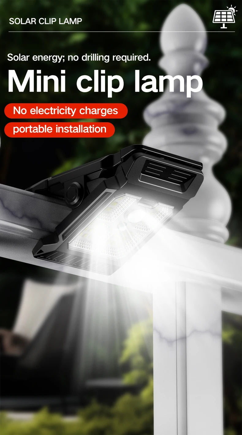 Solar Motion Sensor Clip-On Garden Light