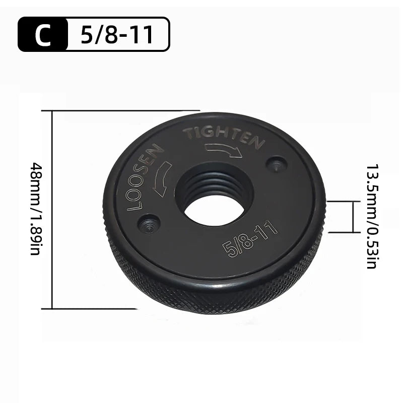 Quick-Lock Angle Grinder Nut for M10/M14 Grinders