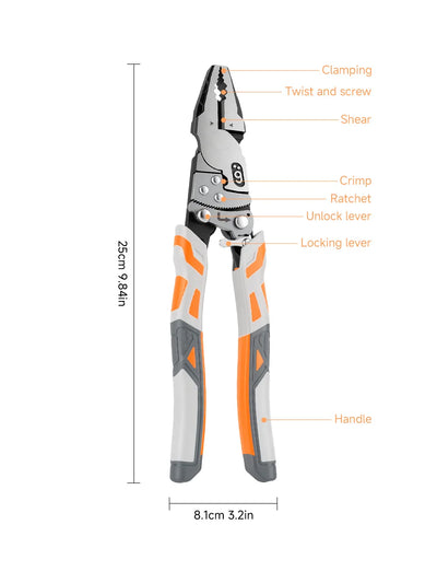 Self-Locking Ratchet Wire Cutter Pliers