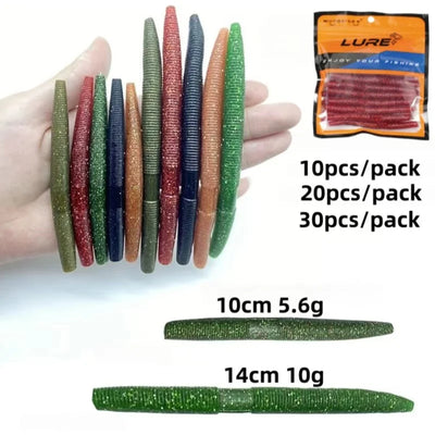 Soft Worm Fishing Lures Set 4"/5.5"