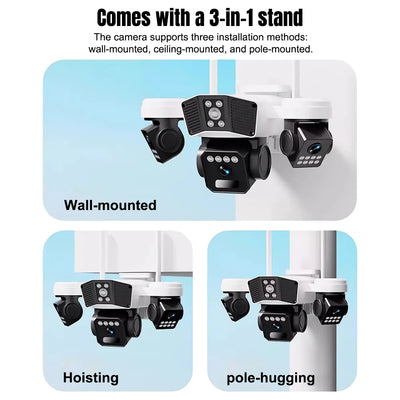 6MP Triple-Lens Solar PTZ Security Camera