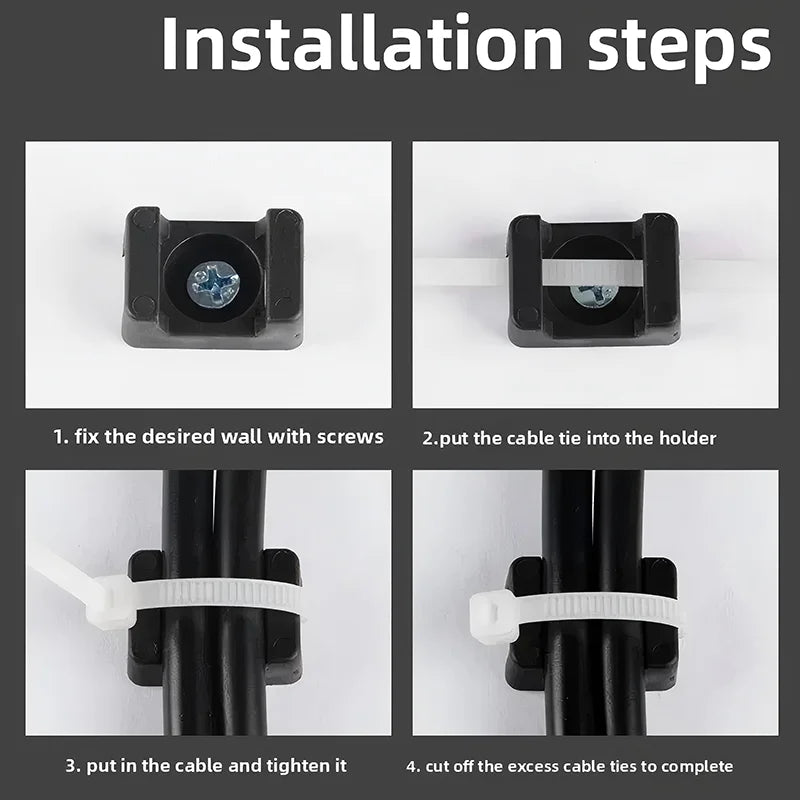 Magnetic Cable Tie Mounts with Strong Magnet