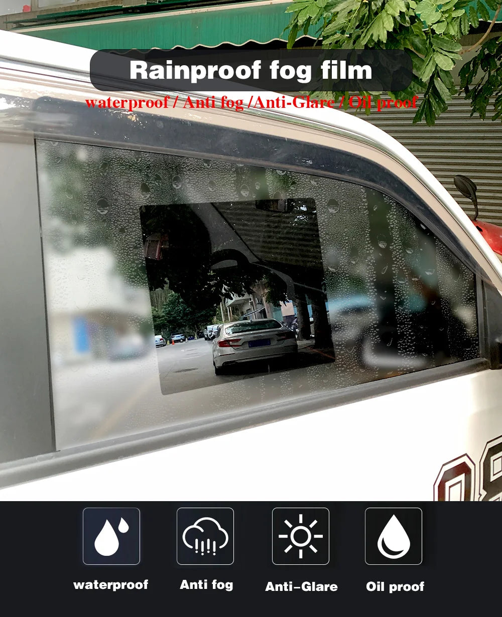 Anti-Fog Waterproof Rearview Mirror Film Kit