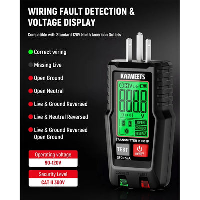 Circuit Breaker Finder & GFCI Outlet Tester with LCD Display