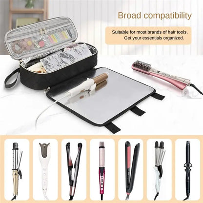 2-in-1 Foldable Hair Styling Tool Organizer & Travel Bag