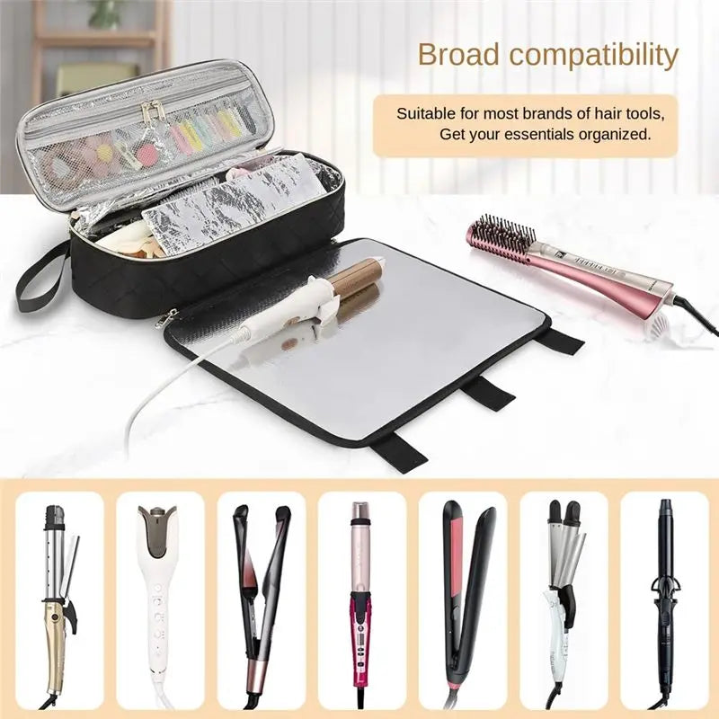2-in-1 Foldable Hair Styling Tool Organizer & Travel Bag