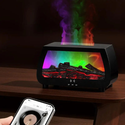 Flame Effect Ultrasonic Aroma Diffuser with LED Lights
