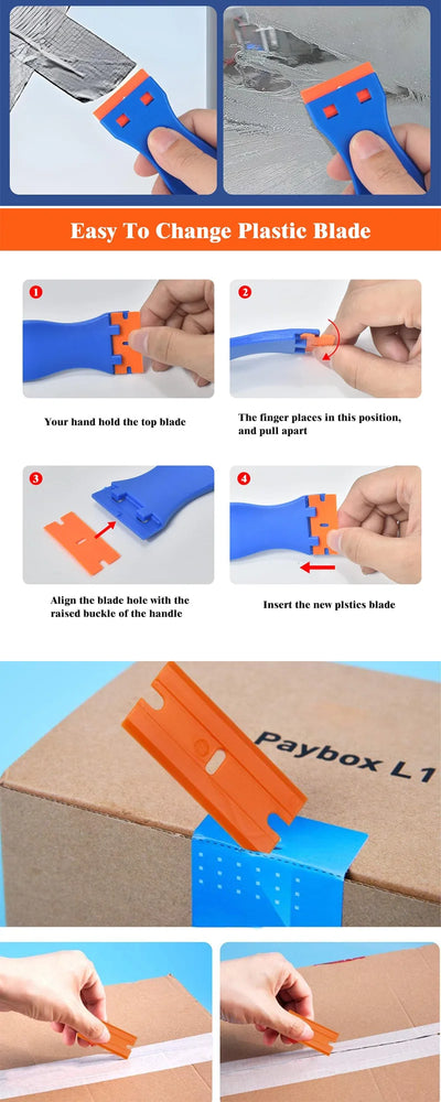 Plastic Razor Scraper with 100 Blades