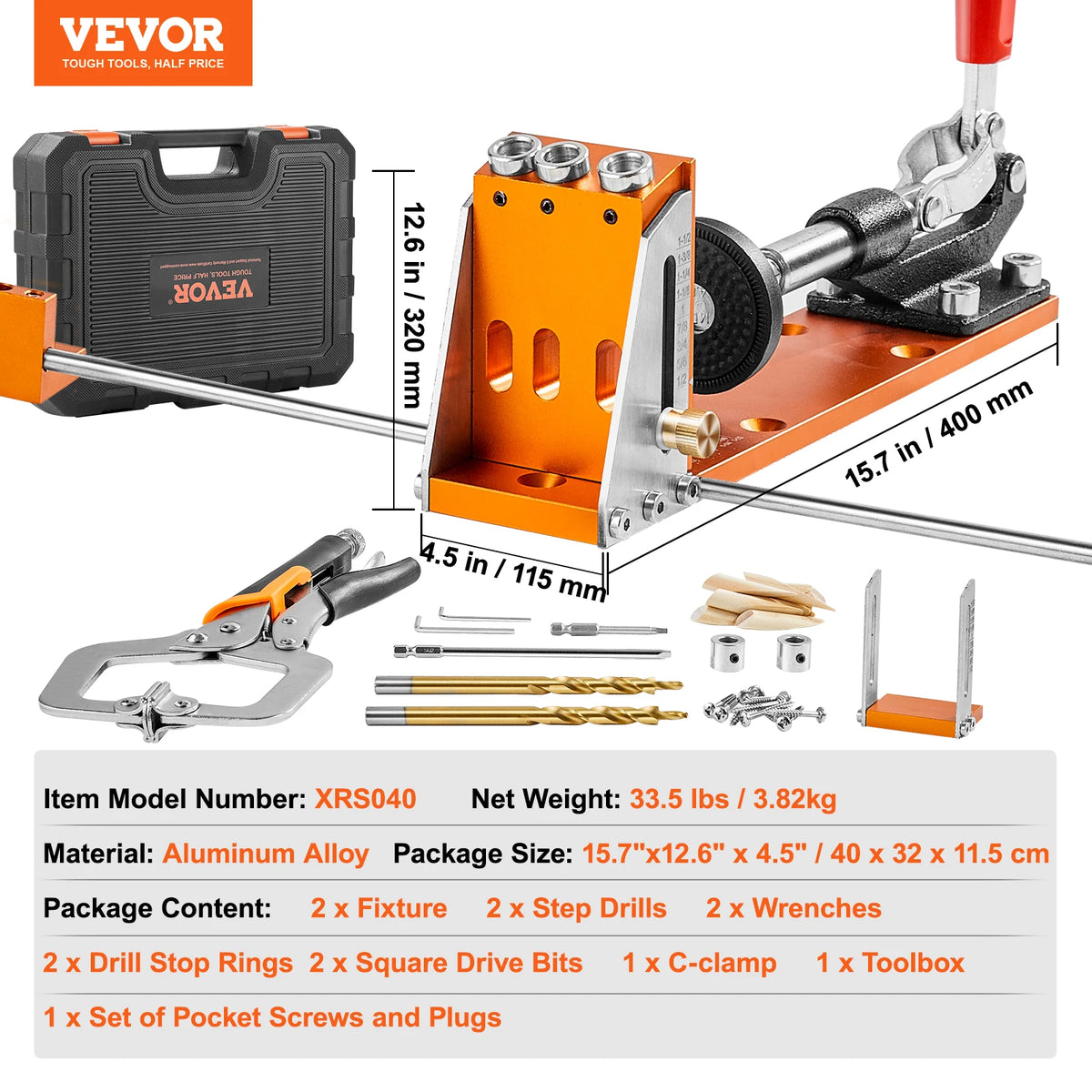 SucceBuy 30-Piece Pocket Hole Jig Kit
