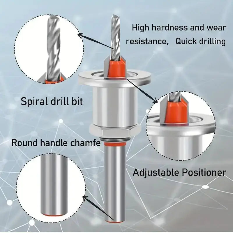 Adjustable Countersink Bit Set (8mm Shank)
