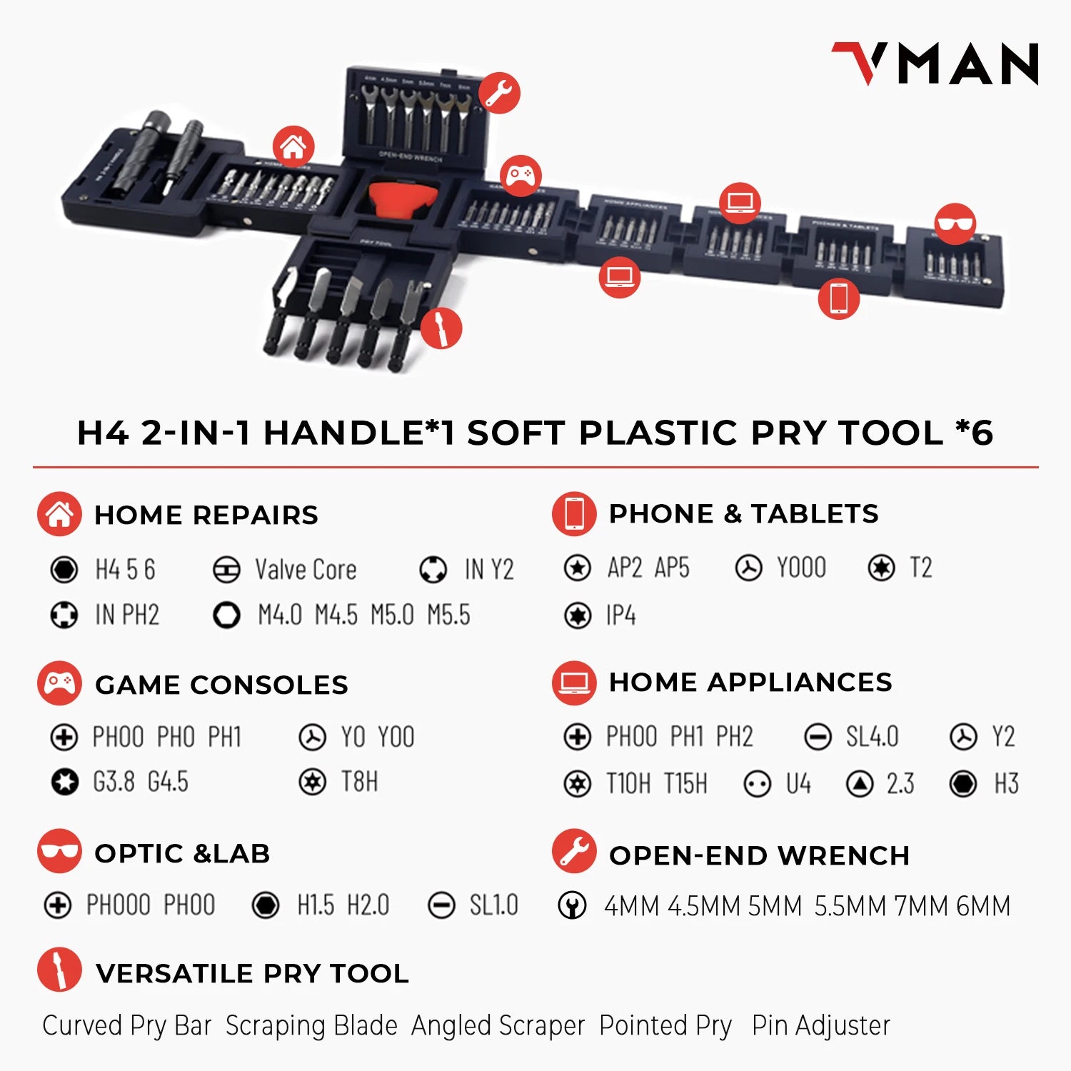 55-in-1 Precision Magnetic Screwdriver Set with 360° Swivel Handle