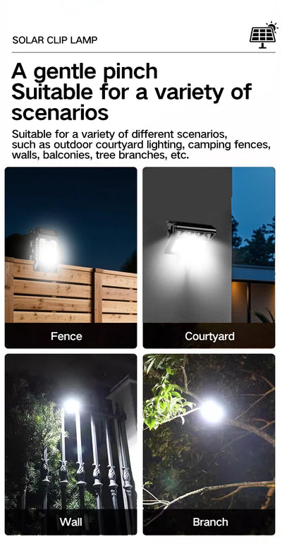 Solar Motion Sensor Clip-On Garden Light