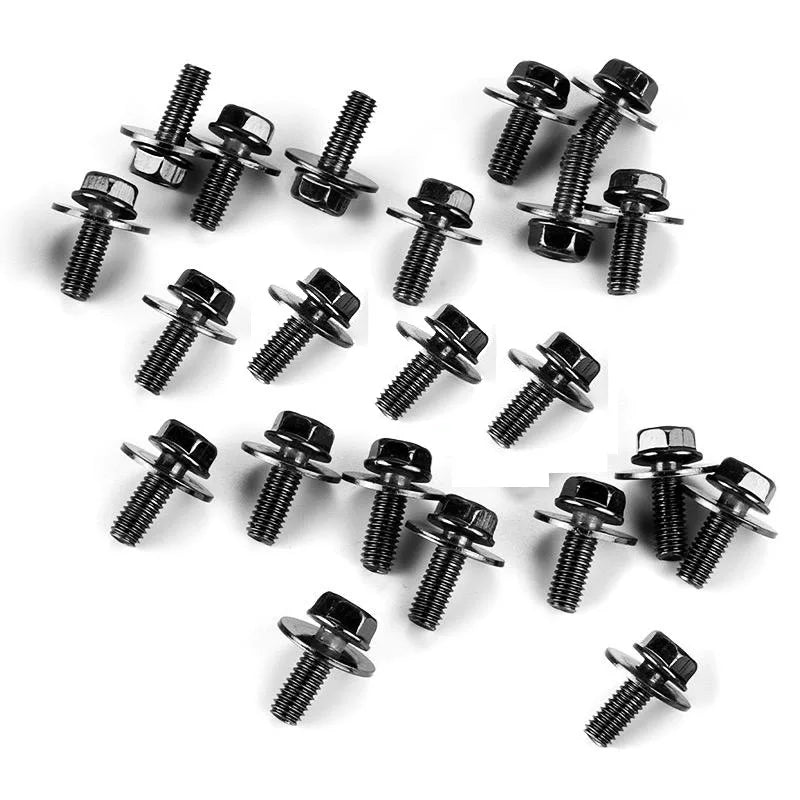 Automotive M6 Metal U-Nut Clip & Bolt Screw Fastener Set (10/20-Pack)