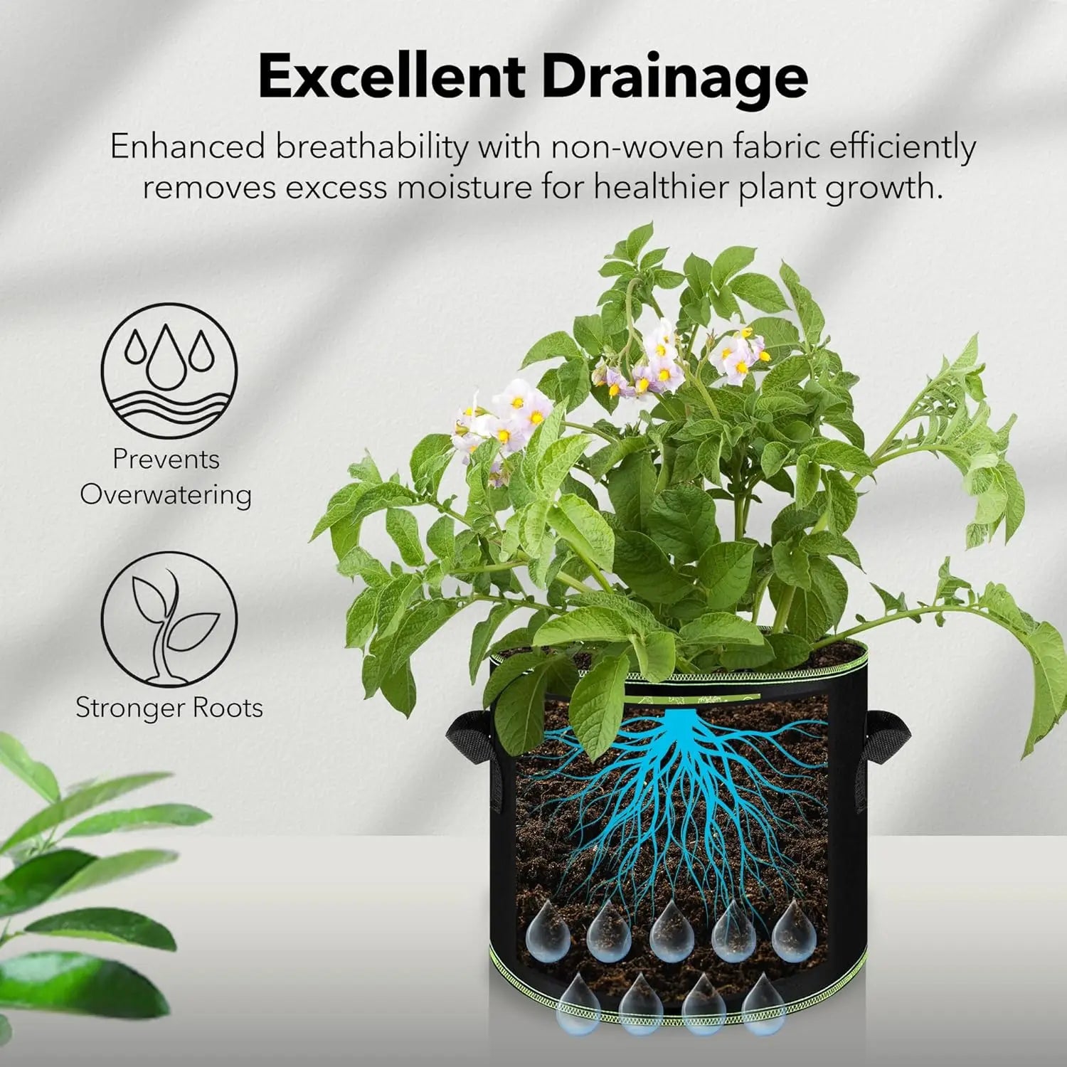5-Pack 5 Gallon Fabric Grow Bags