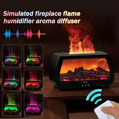 Flame Effect Ultrasonic Aroma Diffuser with LED Lights