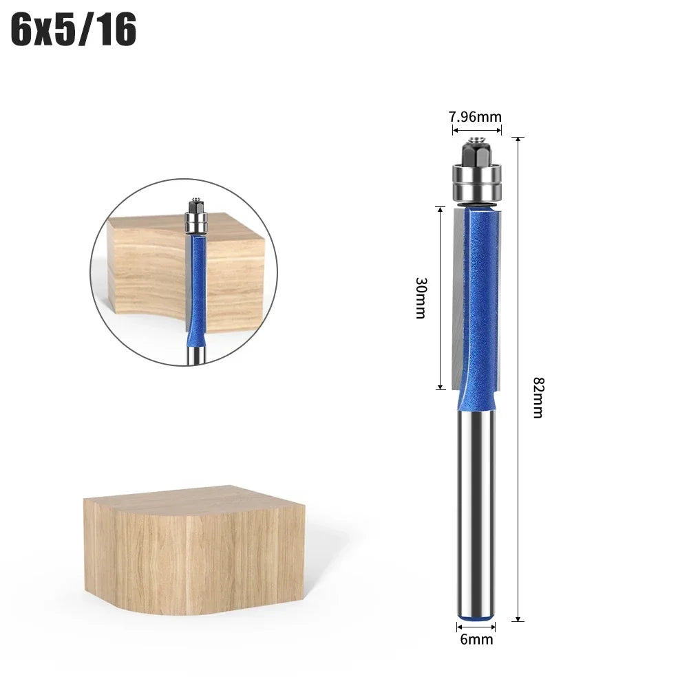 Flush Trim Router Bit with Dual Bearings