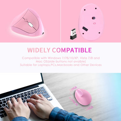 Left-Handed Ergonomic Vertical Wireless Mouse