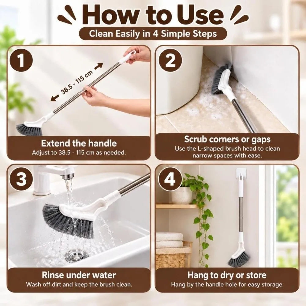 Extendable Crevice Cleaning Brush – Long Handle Gap Cleaner