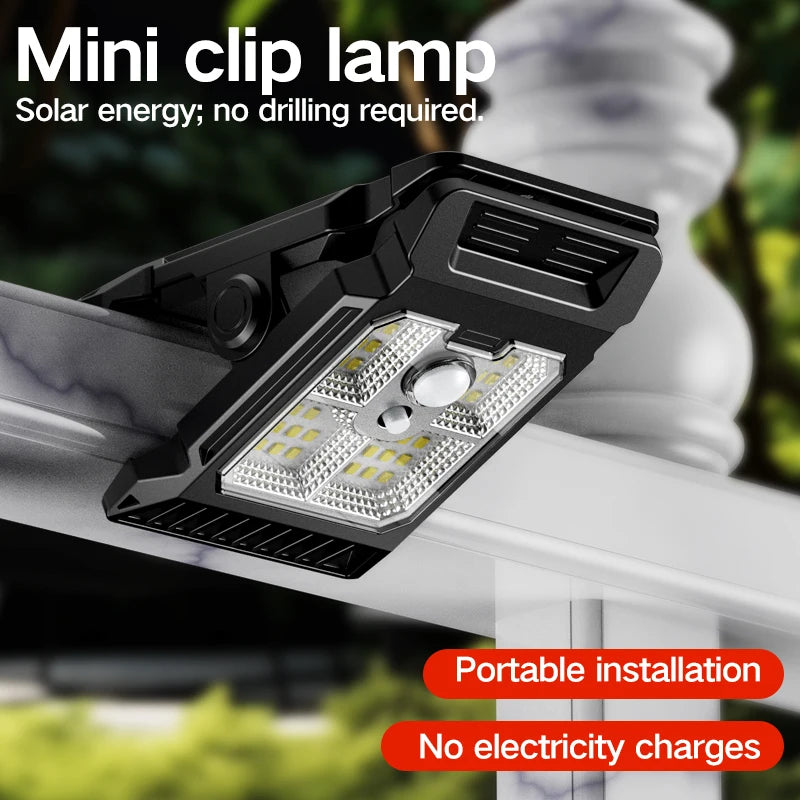 Solar Motion Sensor Clip-On Garden Light