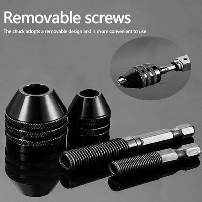 1/4" Hex Shank Keyless Drill Chuck Adapter (0.3mm–6.5mm Clamping Range)