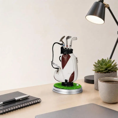 Mini Golf Bag Desktop Pen Holder & Club Pens Set