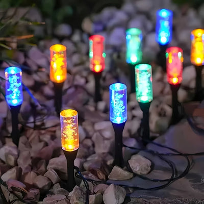 Solar Bubble Tube Pathway Stake Lights (Warm White)