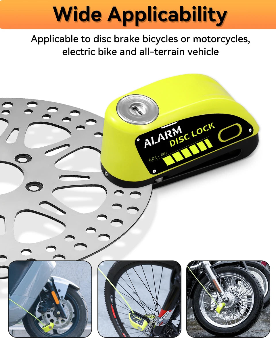 120dB Motorcycle Disc Brake Alarm Lock