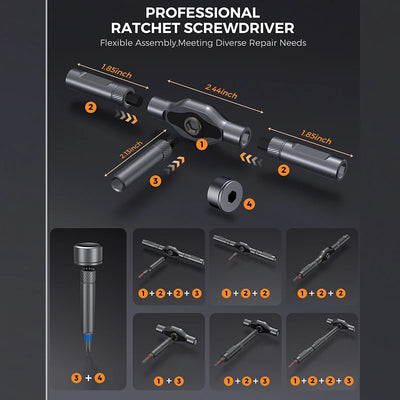 74-in-1 Magnetic Ratchet Screwdriver Set