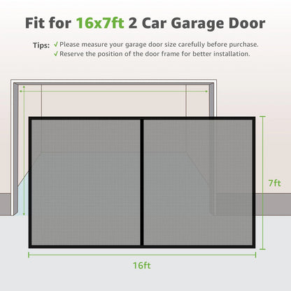 Magnetic Garage Screen Door for 2-Car Garage