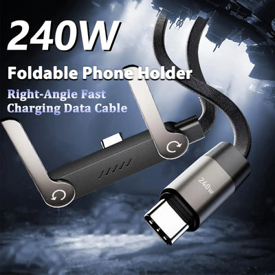 240W Fast Charging Cable with Phone Stand