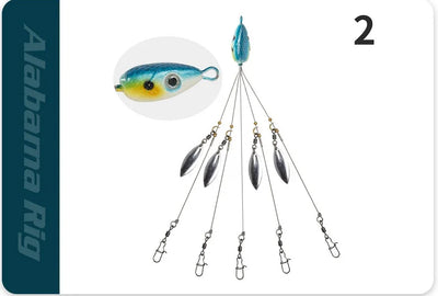 5-Arm Alabama Umbrella Rig Fishing Lure Set