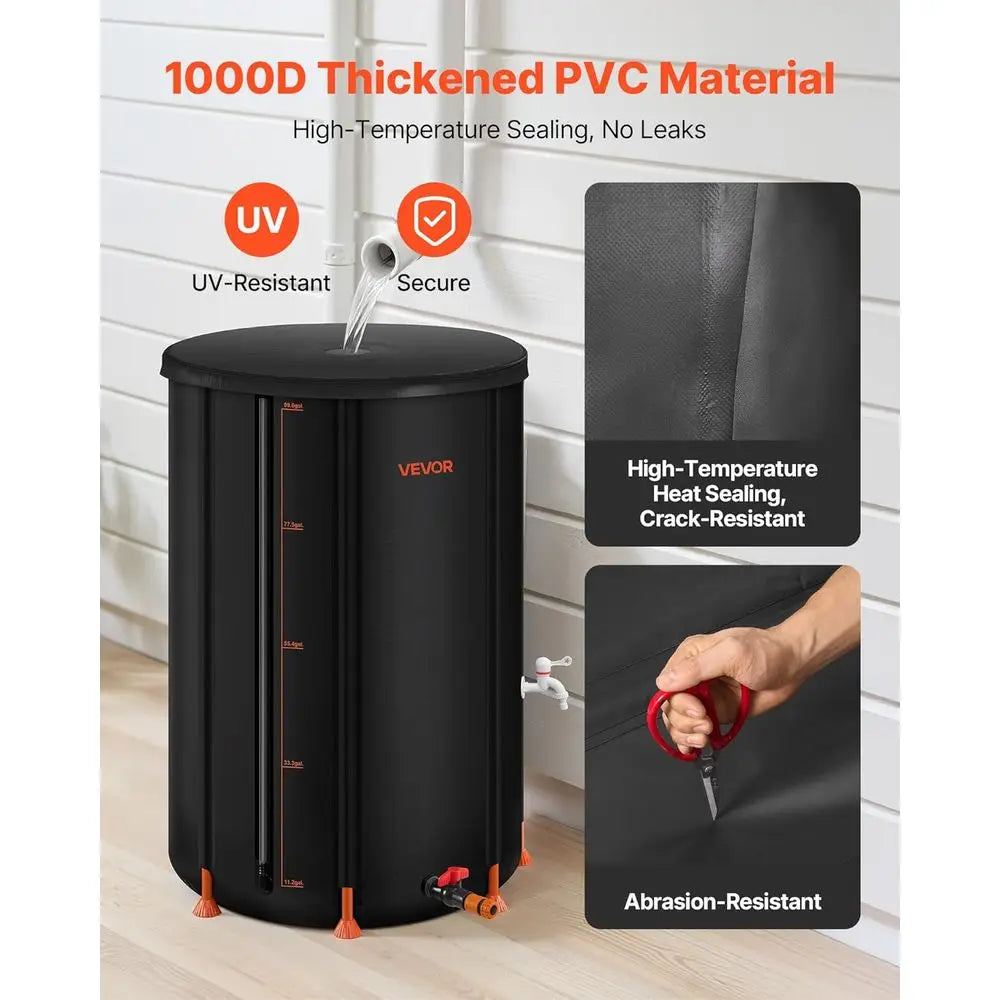 100-Gallon Portable Rainwater Collection Barrel & Folding Water Tank