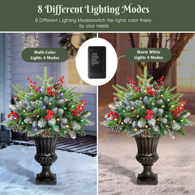 2-Pack Pre-Lit Christmas Urn Fillers with Remote Control